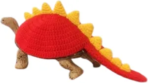 formal Warm Knitted Outfit with Adjustable Strap Small Animal Sweater Tortoise Apparel for Christmas Halloween Party Costume Photo Shoot (13 Inch,Red) Sweater for Turtle Dinosaur Cosplay Handmade Winter 