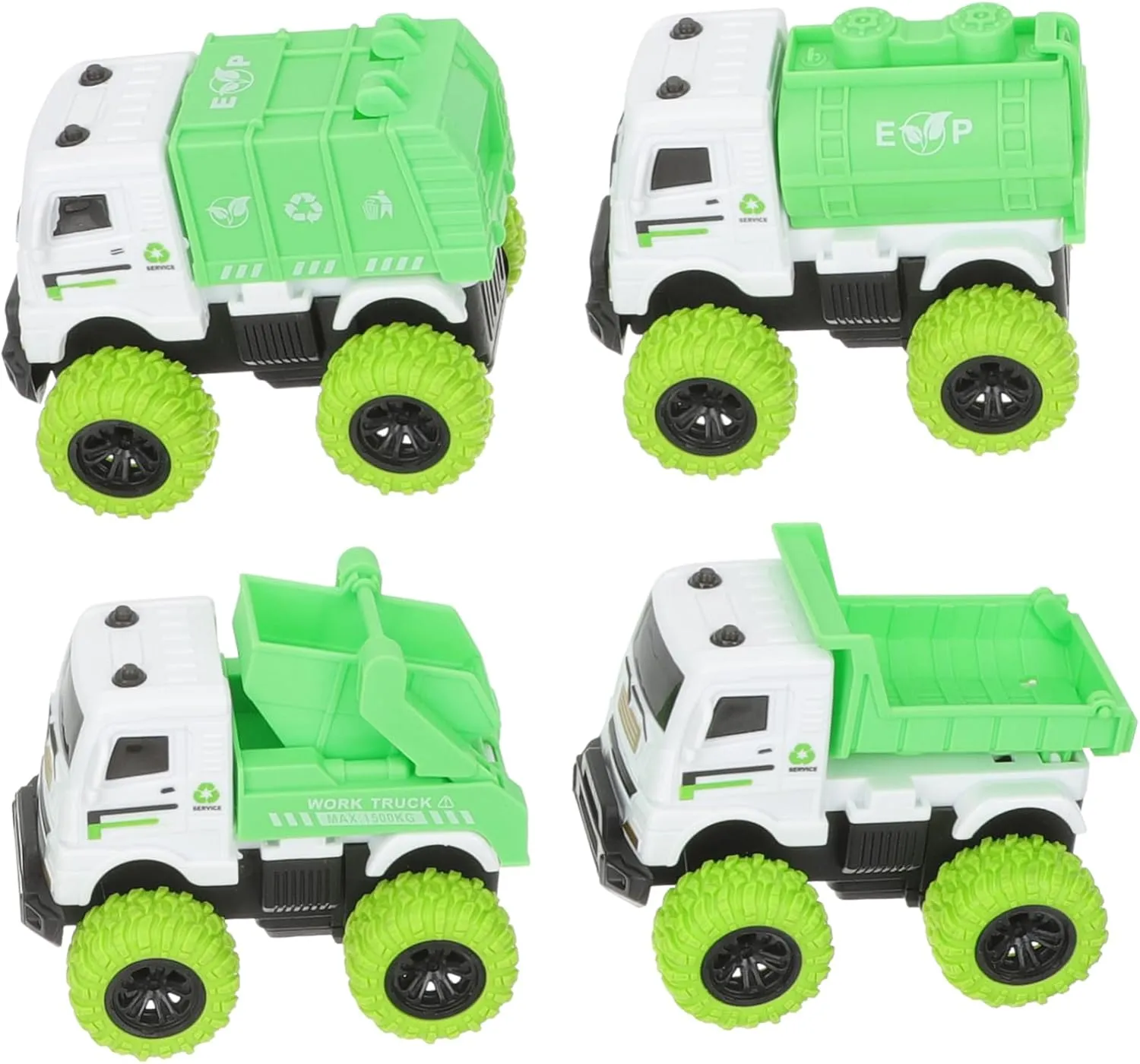 Friction Powered Sanitation Truck for Garbage Trucks with Details Promote disadvantage Creativity and Imagination Safe Kisangel 4pcs 