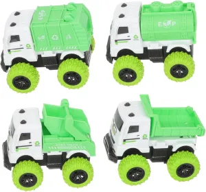 Friction Powered Sanitation Truck for Garbage Trucks with Details Promote disadvantage Creativity and Imagination Safe Kisangel 4pcs 