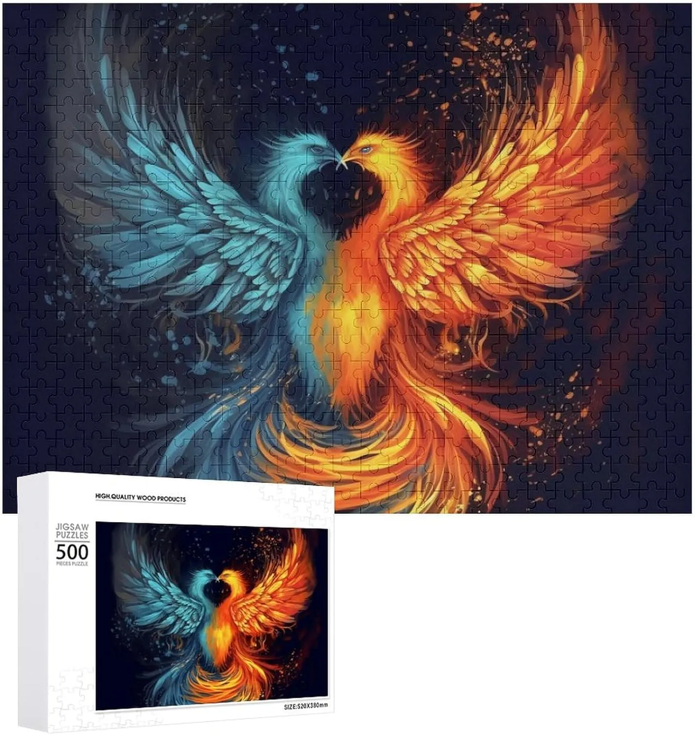 from Photos Wedding Puzzle Family Reunion Puzzle for Wedding Gift Puzzle Personalized Photo Puzzle 1000/500/300 Pieces Fire and Water Phoenix Pet Puzzle museum putt home Wooden Jigsaw Puzzles 