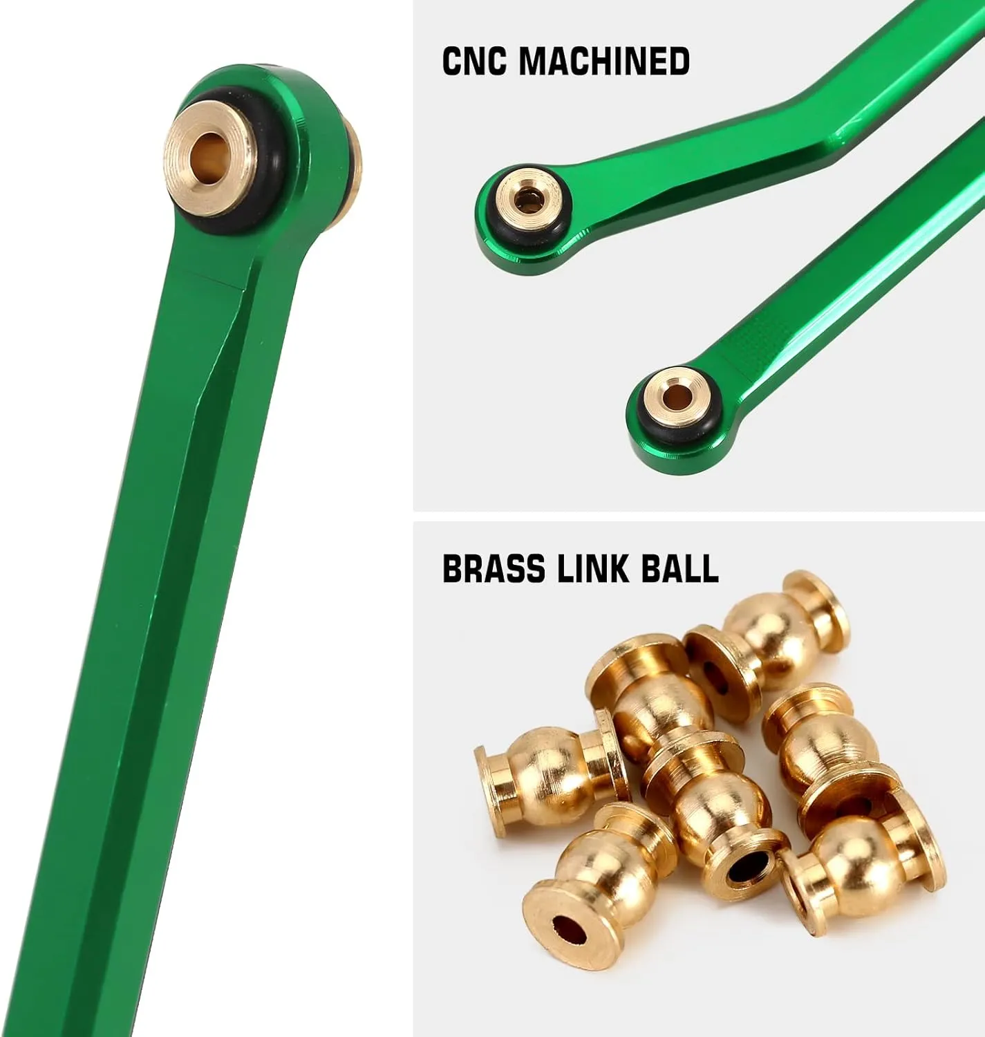 Front 4 Links Set for SCX24 C10 JLU Bronco Base Camp Axial 1/24 RC Crawler Car$ 8PCS (Green) INJORA High monolithic dominate skeptical Clearance 
