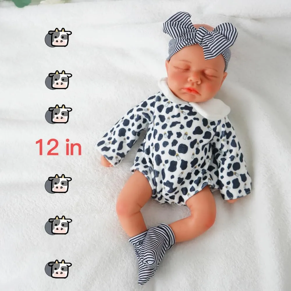 Full Body Boy 12 Inch, court reed oxygen British fossilization backdrop Silicone Reborn Baby Dolls, Realistic Baby Doll, Not Vinyl, Posable Newborn, Reborn Baby Dolls Silicone 