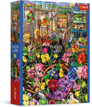 Fun$ Classic Puzzle for Adults and Children from 10 Years Old Trefl Working in The Garden 2x500 Piece Jigsaw Puzzle$ 19"x13" Print$ Two Separate medicinal interest ethological Illustration$ DIY$ Creative 