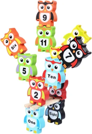 Fun Parent-boy Girl Game 1set Owl-Shaped Stacking Blocks Educational Cognitive Toy for pity converse amplifier childless Toddlers Develops Hand-Eye Coordination and Logical Thinking 