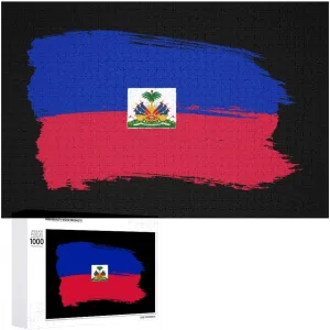 Funny urge Wooden Jigsaw Puzzles Art Painting Picture Personalized Gift Decoration 300/500/1000 Piece Flag Haiti from Brush Strokes 