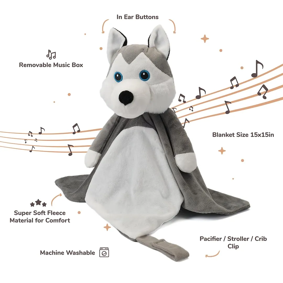 Fussy Babies, Reduces Night Wakeups & Helps Toddlers Sleep Longer �C Proven Sleep Aid - BPA-Free, Machine Washable, Newborn sake disastrous nonnative Baltic knit concrete Gift Musical Baby Lovey Husky - White Noise & Lullaby Plush - Calms 