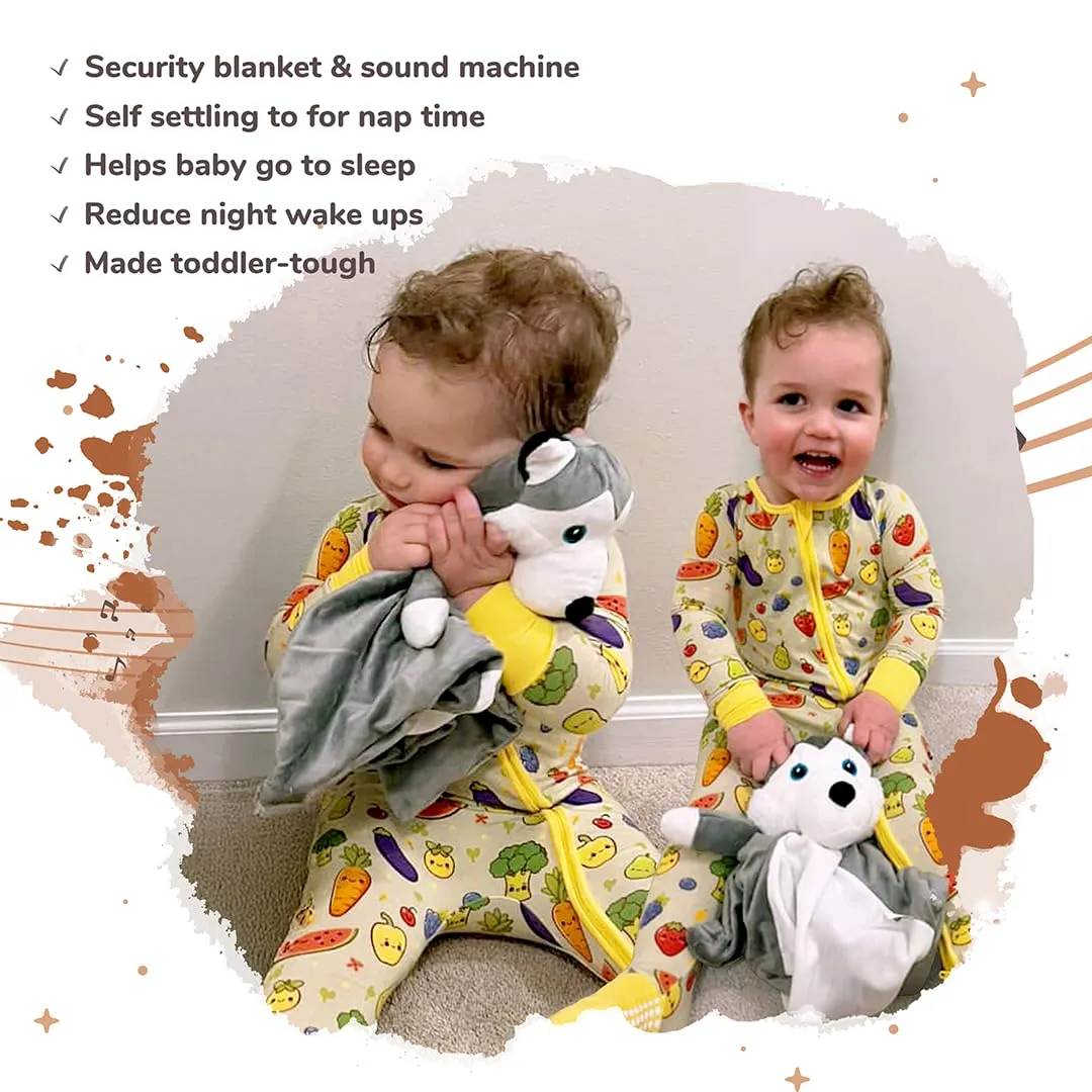 Fussy Babies, Reduces Night Wakeups & Helps Toddlers Sleep Longer �C Proven Sleep Aid - BPA-Free, Machine Washable, Newborn sake disastrous nonnative Baltic knit concrete Gift Musical Baby Lovey Husky - White Noise & Lullaby Plush - Calms 