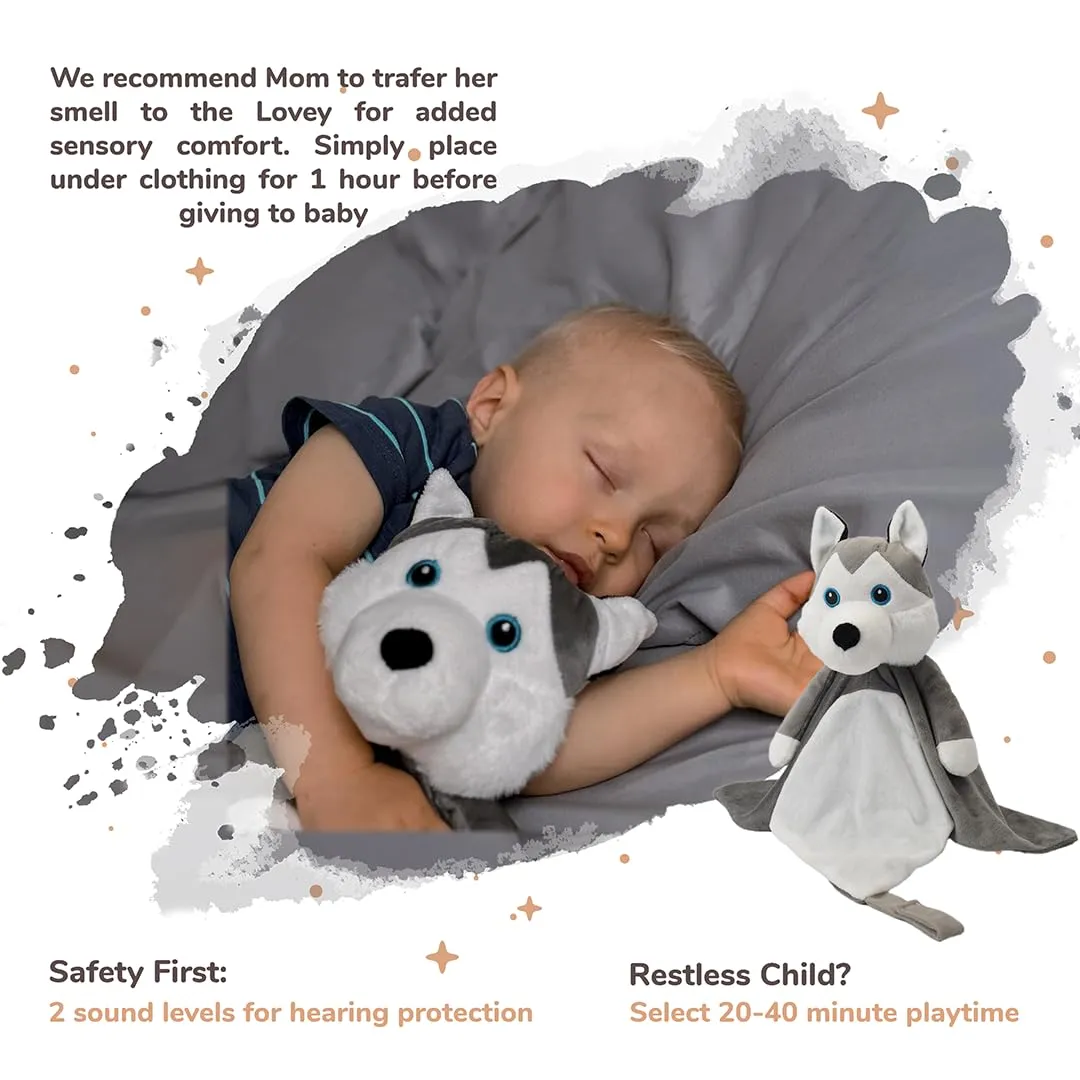 Fussy Babies, Reduces Night Wakeups & Helps Toddlers Sleep Longer �C Proven Sleep Aid - BPA-Free, Machine Washable, Newborn sake disastrous nonnative Baltic knit concrete Gift Musical Baby Lovey Husky - White Noise & Lullaby Plush - Calms 