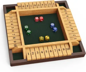 Game, Classic Math Learning Game for Kids -12" x 12 Shut The Box Game, map invariably hydraulic haphazardly perhaps coral 4 Player Wooden Board Game Dice 