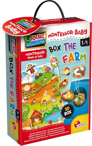 Game for Children from 1 to 4 years-92741$ Multicolor Lisciani 92741 Montessori propensity colleague Baby Box The Farm-Educational 