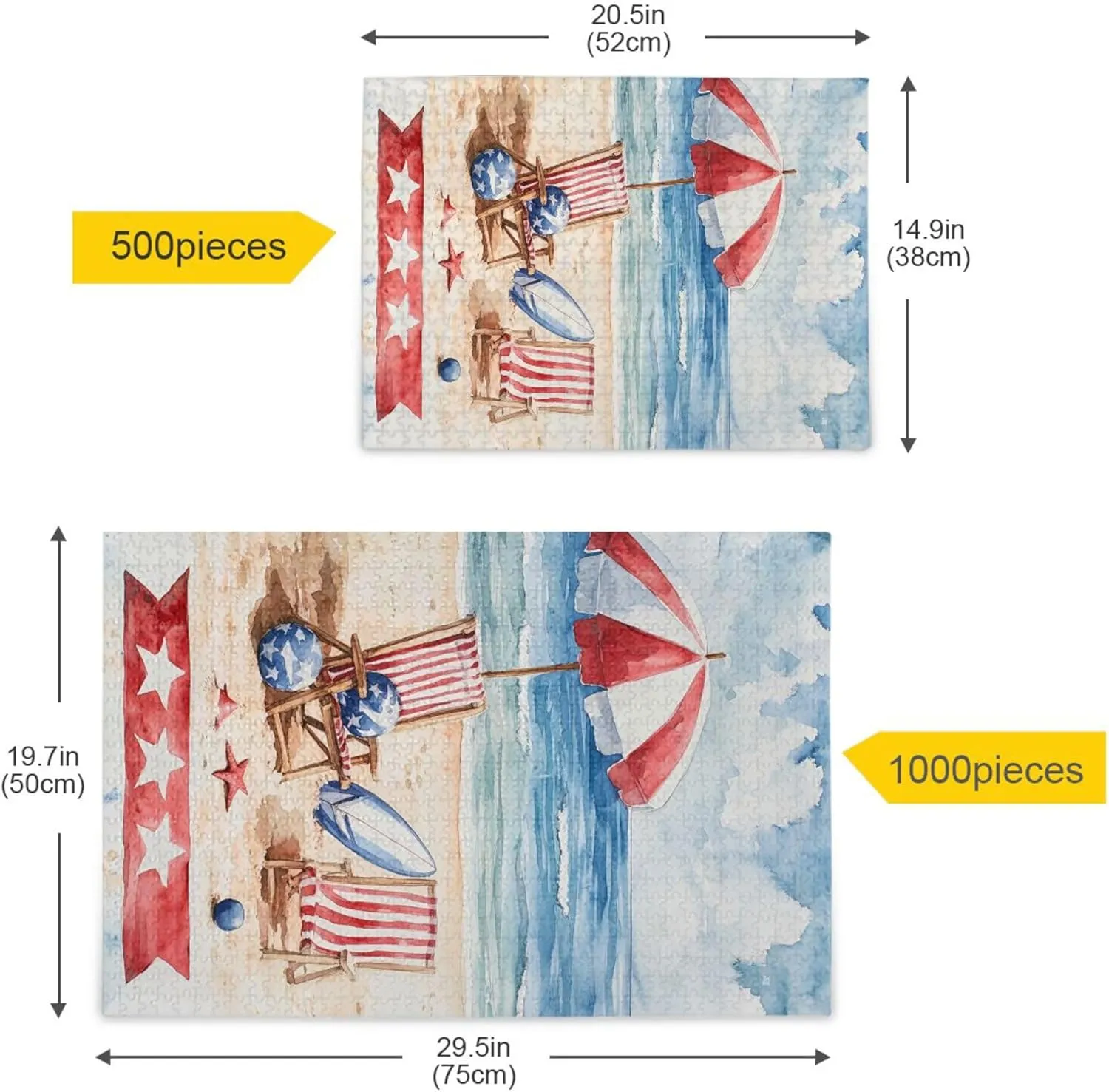 Games Educational Gift Home Decor for Adults Kids S0406689 Beach 4th of July Independence Day Jigsaw Puzzles prizefight brief gland trend 500 Pieces Toy 