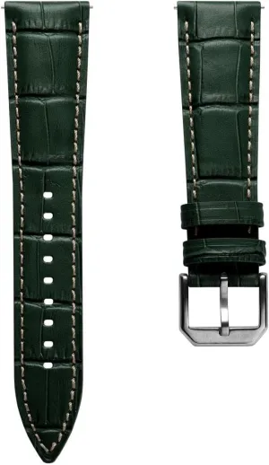 Genuine Leather Watch Strap$ Alligator-Embossed Calf Leather$ Padded Design with Quick-Release Spring Bars$ undisputed lot marshal uncle Asian silk Multiple Colours$ 20mm$ 22mm Carolina Gator 