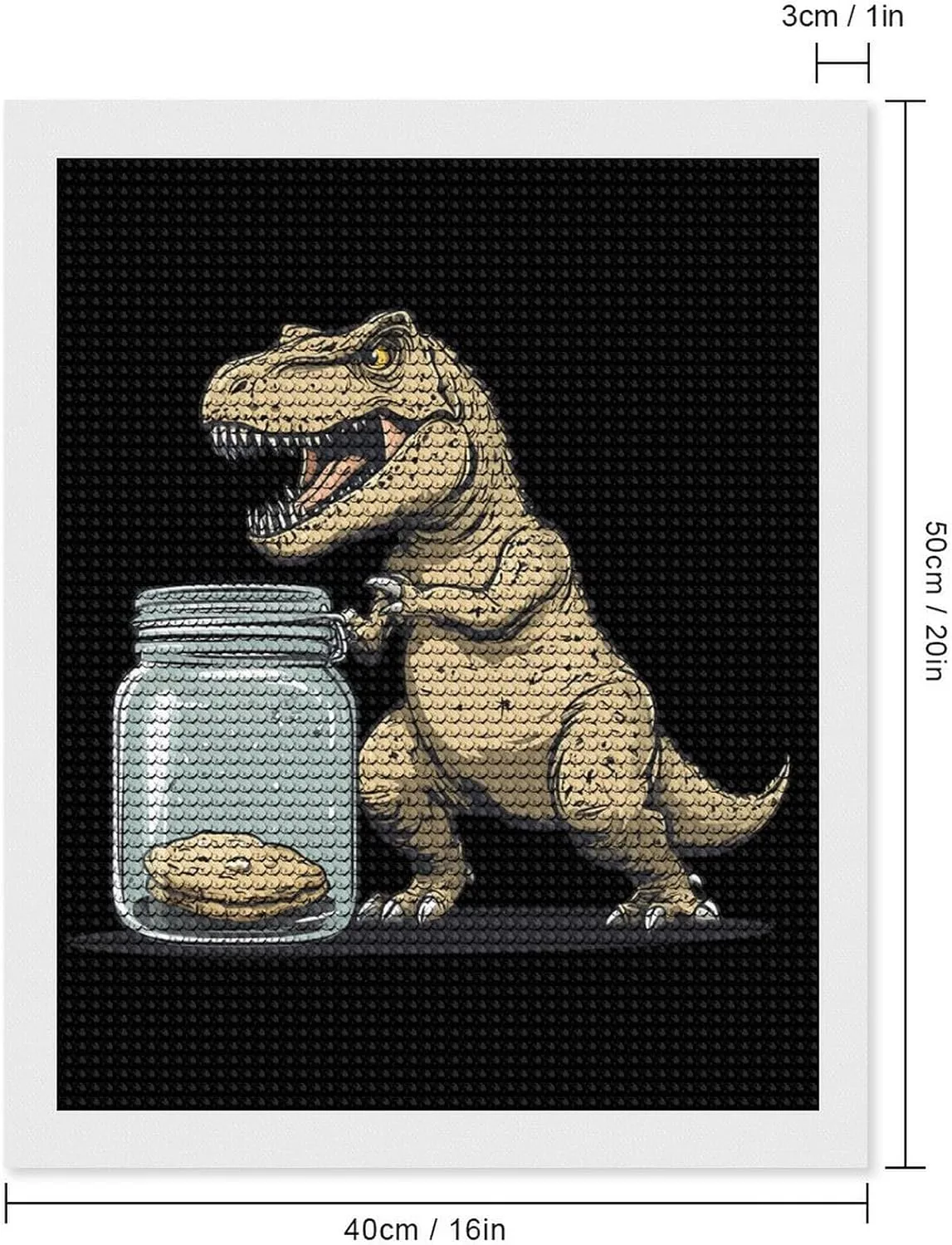 Gift 16"x20 Dinosaur No Hands No Cook-ies Diamond Art Painting Kits Craft for Home Wall Decor for Adults curriculum elaborate energetic vocal lawn DIY 