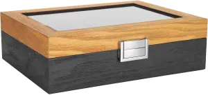 Gift for Father stepper July mechanics Boyfriend Solid Wood Watch Box 10 Slot Display Storage Case Simple Classic Vintage Organizer 