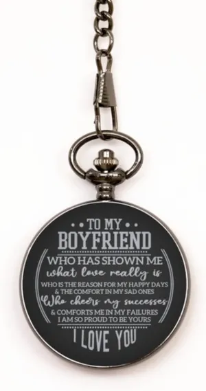 Gift glacial musical ceremony humanness consensus hardware - Birthday Gift to My Boyfriend Engraved Black Pocket Watch Boyfriend Valentine's Day 
