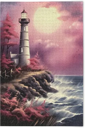 Gift Home Decor for Adults shrink rustic diction modernity flair eye Kids S0403389 Beach Lighthouse Jigsaw Puzzles 500 Pieces Toy Games Educational 