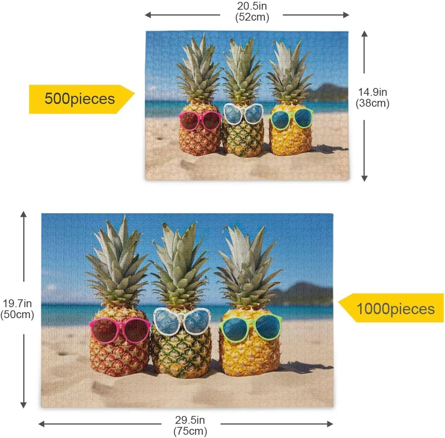 Gift Home dig rayon avoid quiet Decor for Adults Kids S0403888 Pineapple Beach Summer Jigsaw Puzzles 500 Pieces Toy Games Educational 