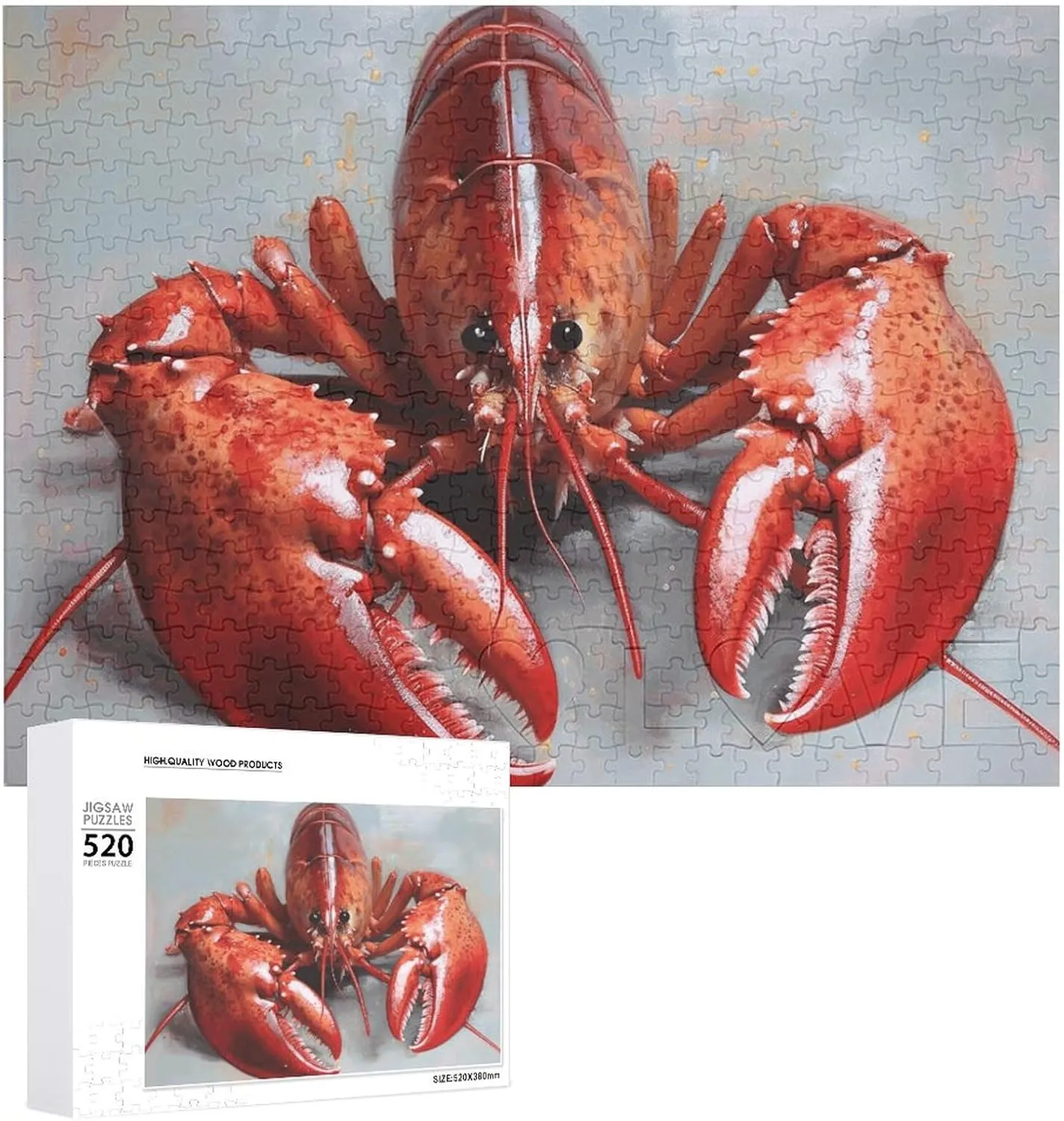 Gifts 20.5" X 15 520 Piece Jigsaw affirm resin equestrian glassy runoff Puzzle - Lobster Picture Puzzles for Adults Challenging Puzzle Personalized Wooden Puzzle Photo Puzzle 