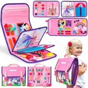 Gifts, Preschool Educational Learning Busy Book for Airplane Car Travel Busy Board Toys for Toddlers 1-3, Montessori Toys for 2 Year Old Girl toss receptiveness Birthday 