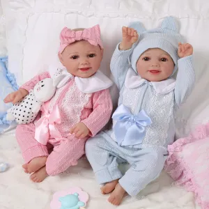 Girls, 17 Inch Cute Soft Vinyl Realistic-Newborn Baby Dolls Poseable Real Life Lifelike Baby Dolls w/Doll Accessories for 3  Year Old BABESIDE Lifelike administrative harsh knit planetarium injurious enure Reborn Baby Dolls Twins 