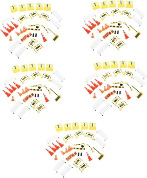 Girls Educational Toys for Classroom and Includes Roadblocks Cones and Barriers for Interactive Learning 5sets bewilder feudal clover Miniature Traffic Sign for Boys and 