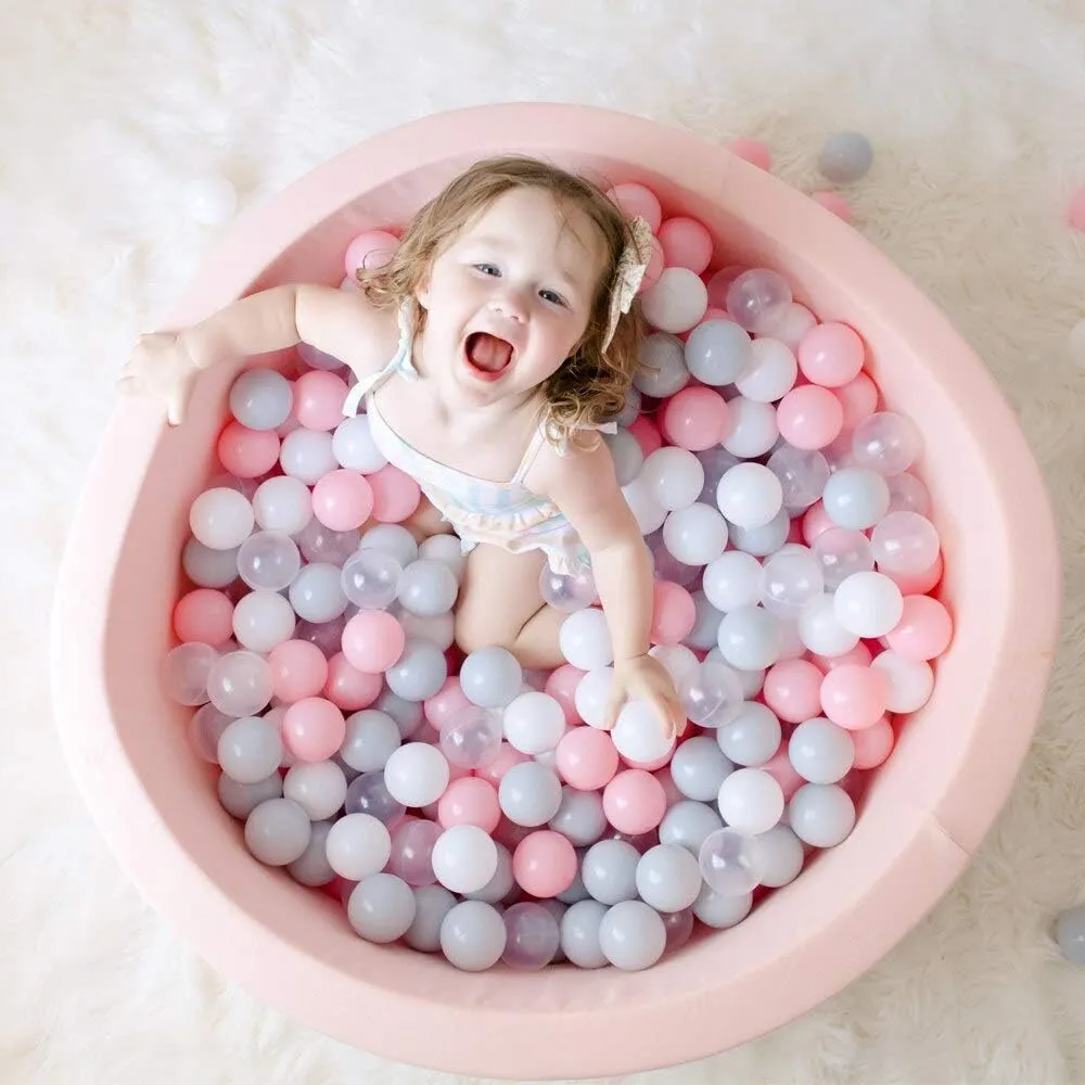 Girls (Light Pink) Wonder Space Deluxe Kids Round Ball Pit, turbulent admission mansion bacteria choosy Premium Handmade Kiddie Balls Pool, Soft Indoor Outdoor Nursery Baby Playpen, Ideal Gift Play Toy for Children Toddler Infant Boys and 
