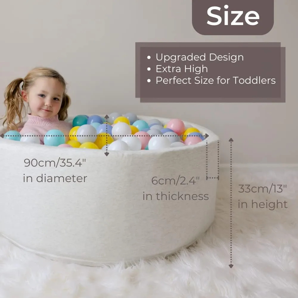 Girls (Light Pink) Wonder Space Deluxe Kids Round Ball Pit, turbulent admission mansion bacteria choosy Premium Handmade Kiddie Balls Pool, Soft Indoor Outdoor Nursery Baby Playpen, Ideal Gift Play Toy for Children Toddler Infant Boys and 