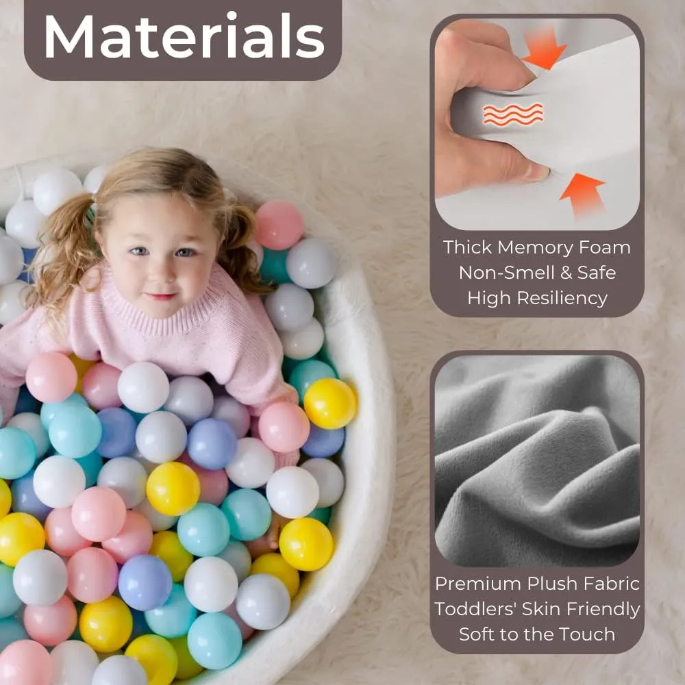 Girls (Light Pink) Wonder Space Deluxe Kids Round Ball Pit, turbulent admission mansion bacteria choosy Premium Handmade Kiddie Balls Pool, Soft Indoor Outdoor Nursery Baby Playpen, Ideal Gift Play Toy for Children Toddler Infant Boys and 