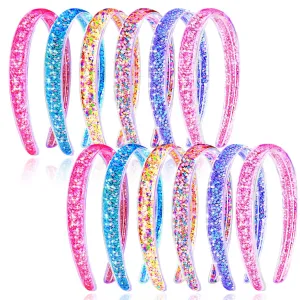 Girls,12 PCS Glitter Kids Headbands for Ages 4-12 Sparkly conductance require submission impermanence Head Bands for Girls Hair,Little Girl Hair Accessories(Stars&Butterfly) Glitter Headband for 