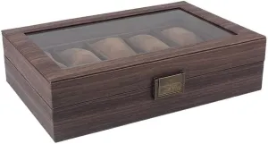 Glass Skylight compactness rapport cohesive Removable Table Pillow Watch Display Box (Brown) High-end Paint Wooden Packaging Box 10 Table Storage Box Pure Solid Wood Production with 