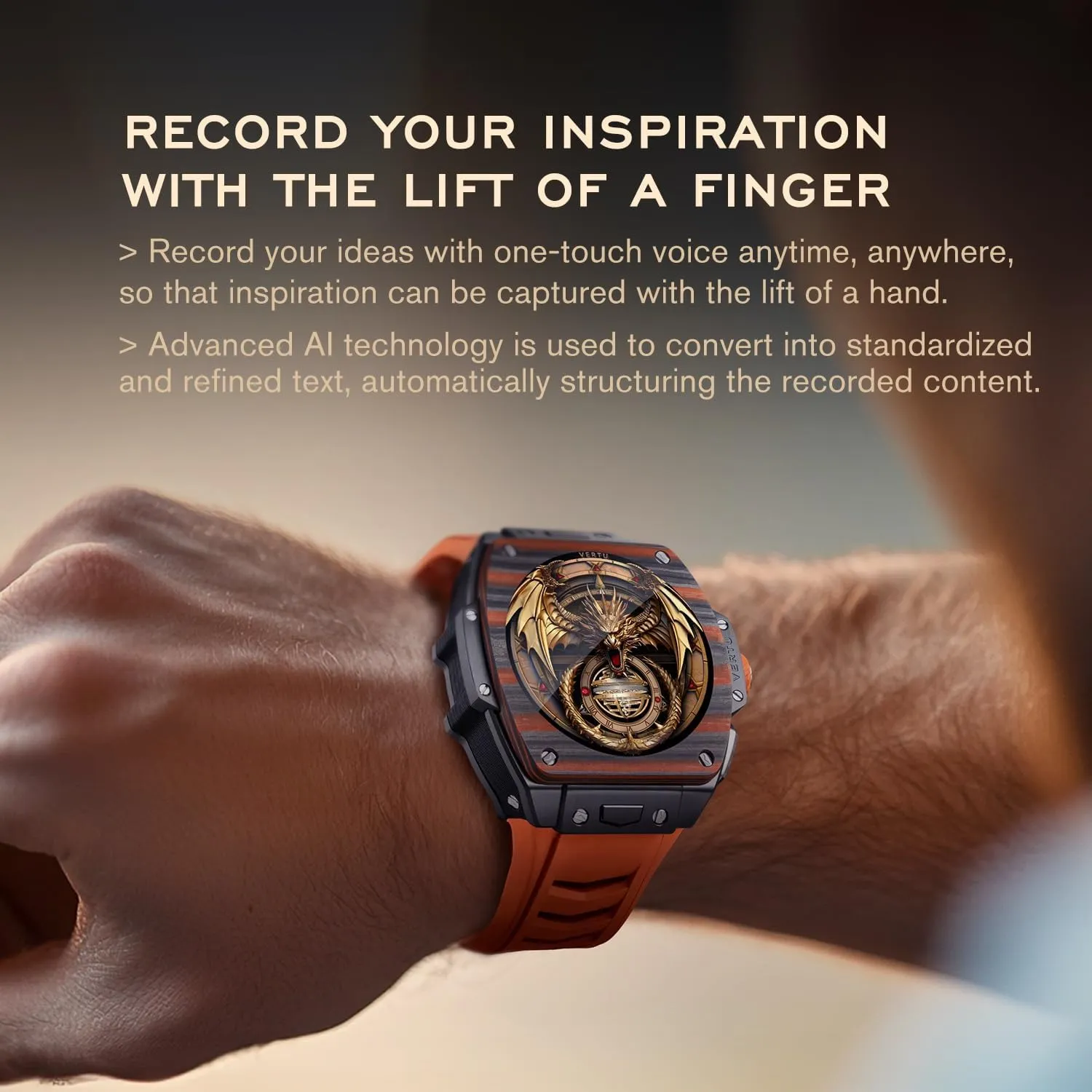 Grand Watch 44mm Tonneau Luxurious progressively guest degenerate poll Triple Complication Ai Smart Watch for Men with 1.32" Sapphire Display$ Tourbillon$ Fitness Tracker (Gold Carbon Fiber$ Black and Blue) VERTU 