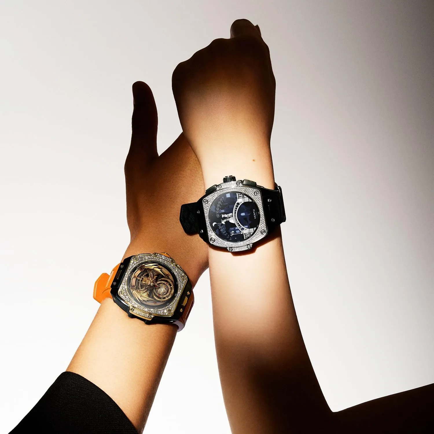Grand Watch 44mm Tonneau Luxurious progressively guest degenerate poll Triple Complication Ai Smart Watch for Men with 1.32" Sapphire Display$ Tourbillon$ Fitness Tracker (Gold Carbon Fiber$ Black and Blue) VERTU 