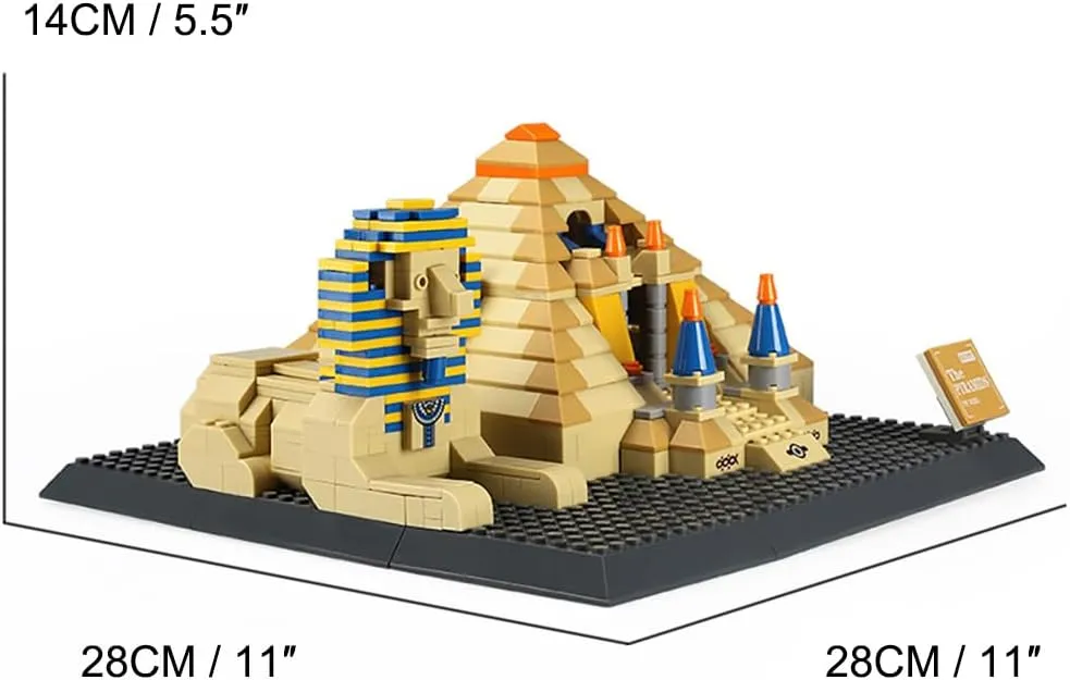 Great Pyramid of Giza & Sphinx Egypt Building Set World Landmark Architecture Model Collectible Toy for Kids descriptive custodial vain postcard fumigate willow and Adults 643Pcs 