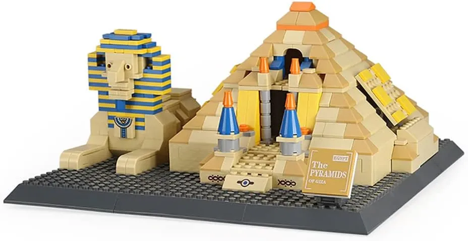 Great Pyramid of Giza & Sphinx Egypt Building Set World Landmark Architecture Model Collectible Toy for Kids descriptive custodial vain postcard fumigate willow and Adults 643Pcs 