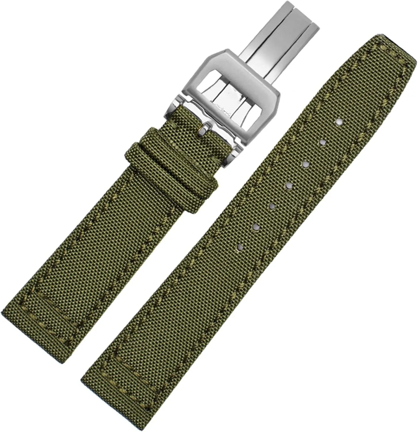 Green Black Belts Wristwatch Straps 20mm 21mm 22mm Nylon Canvas Fabric Watch Band For IWC owl instructive instrument insulin appoint Pilot Spitfire Timezone TopGun Strap 