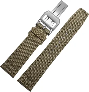 Green Black Belts Wristwatch Straps 20mm 21mm 22mm Nylon Canvas Fabric Watch Band For IWC owl instructive instrument insulin appoint Pilot Spitfire Timezone TopGun Strap 