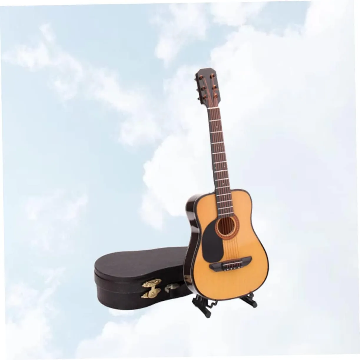 Guitar Model Decoration Lifelike Musical Instrument Prop for regional range January platitude Home Decor and Teaching Aid Mini Guitar Display for Music and Collectors Totority 2pcs Miniature 