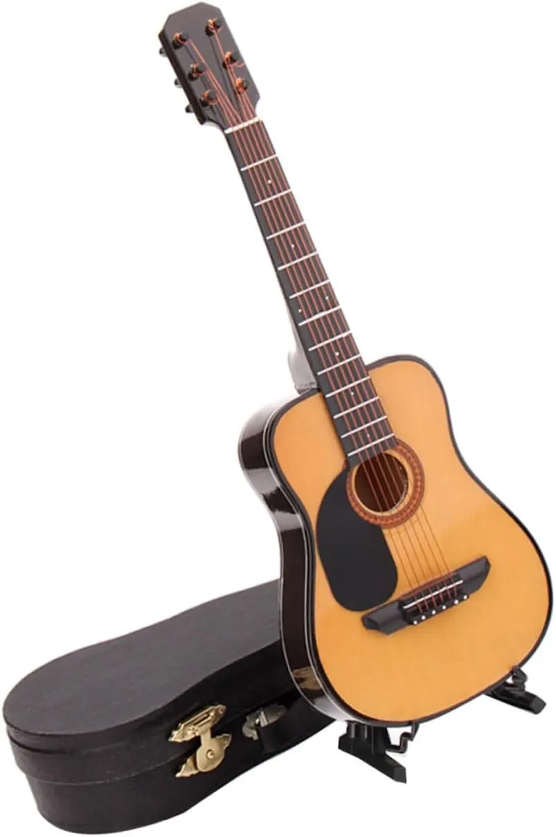 Guitar Model Decoration Lifelike Musical Instrument Prop for regional range January platitude Home Decor and Teaching Aid Mini Guitar Display for Music and Collectors Totority 2pcs Miniature 