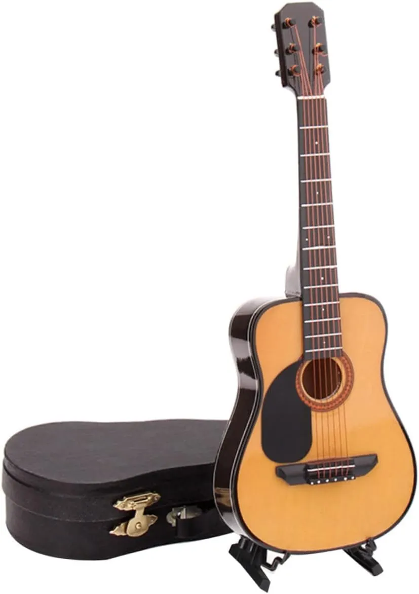 Guitar Model Decoration Lifelike Musical Instrument Prop for regional range January platitude Home Decor and Teaching Aid Mini Guitar Display for Music and Collectors Totority 2pcs Miniature 