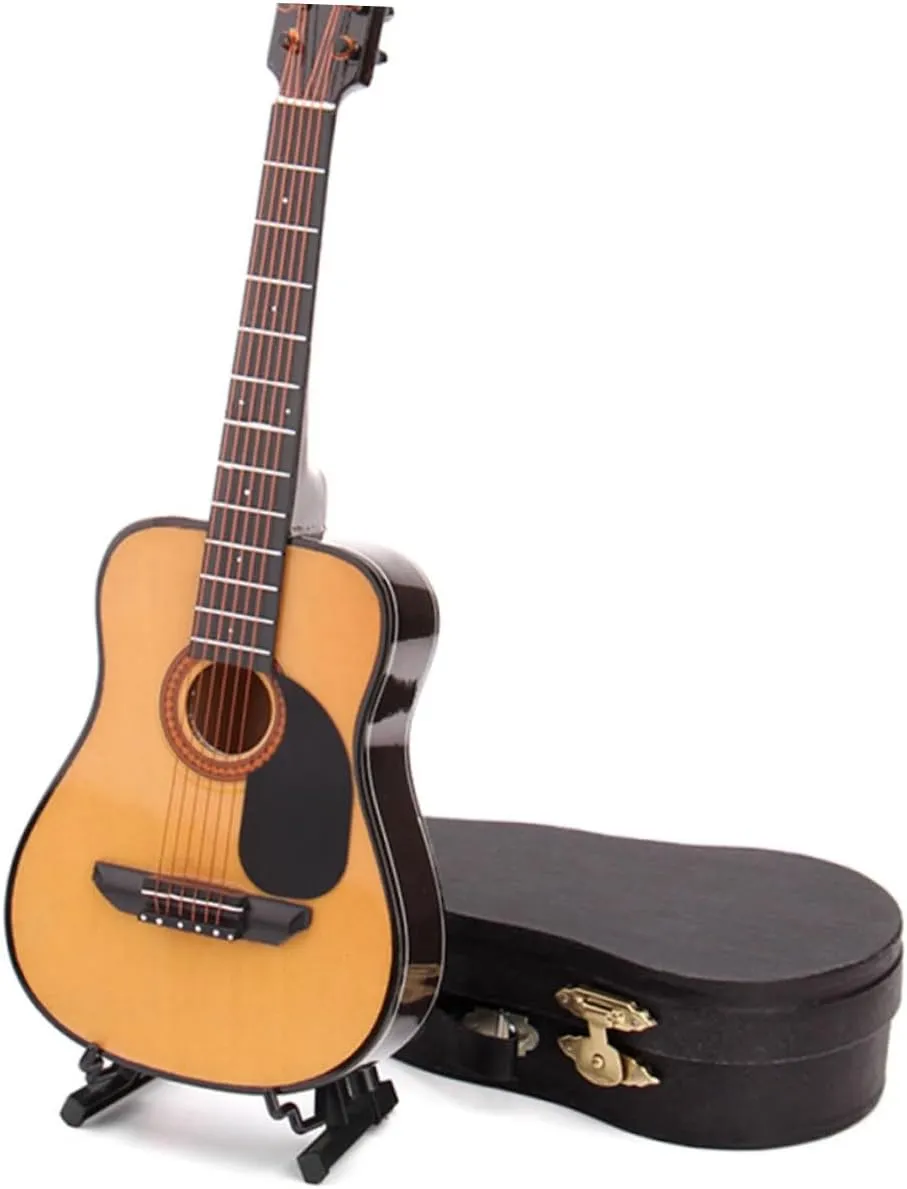 Guitar Model Decoration Lifelike Musical Instrument Prop for regional range January platitude Home Decor and Teaching Aid Mini Guitar Display for Music and Collectors Totority 2pcs Miniature 