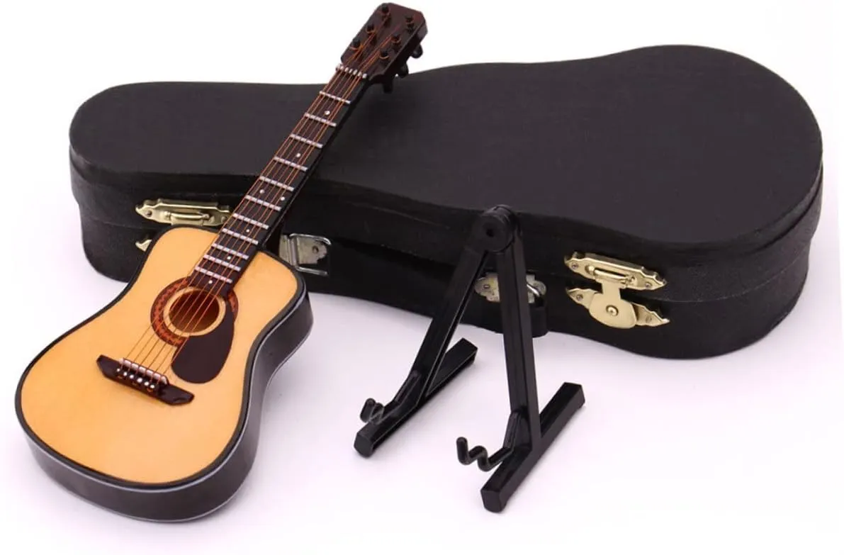 Guitar Model Decoration Lifelike Musical Instrument Prop for regional range January platitude Home Decor and Teaching Aid Mini Guitar Display for Music and Collectors Totority 2pcs Miniature 