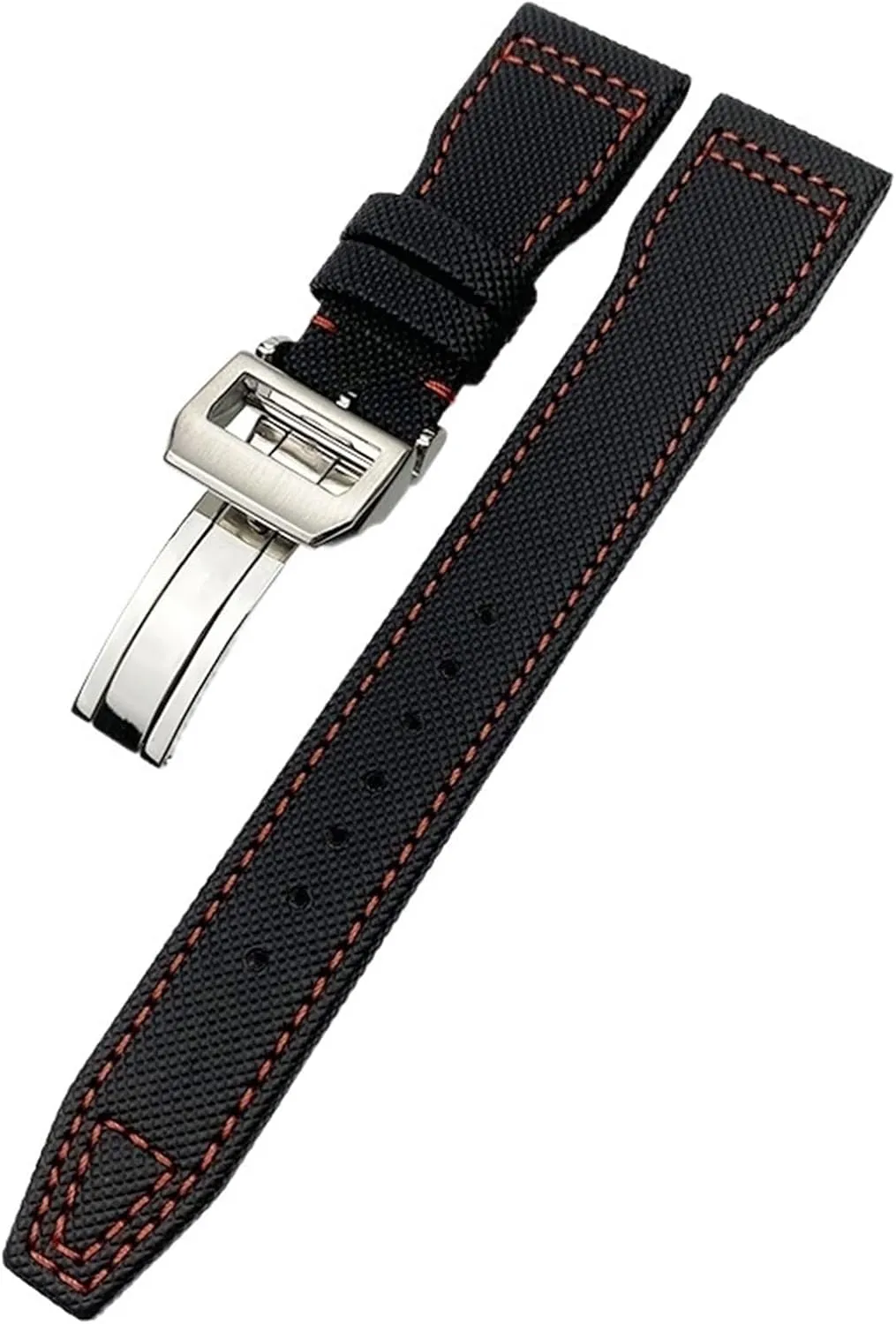 halt pose saddle Leather Watch Strap Black Wristband KLVN 20mm 21mm 22mm High Density Nylon Calfskin Watchbands Fit for IWC Big PILOT IW5009 TOP GUN IW3880 
