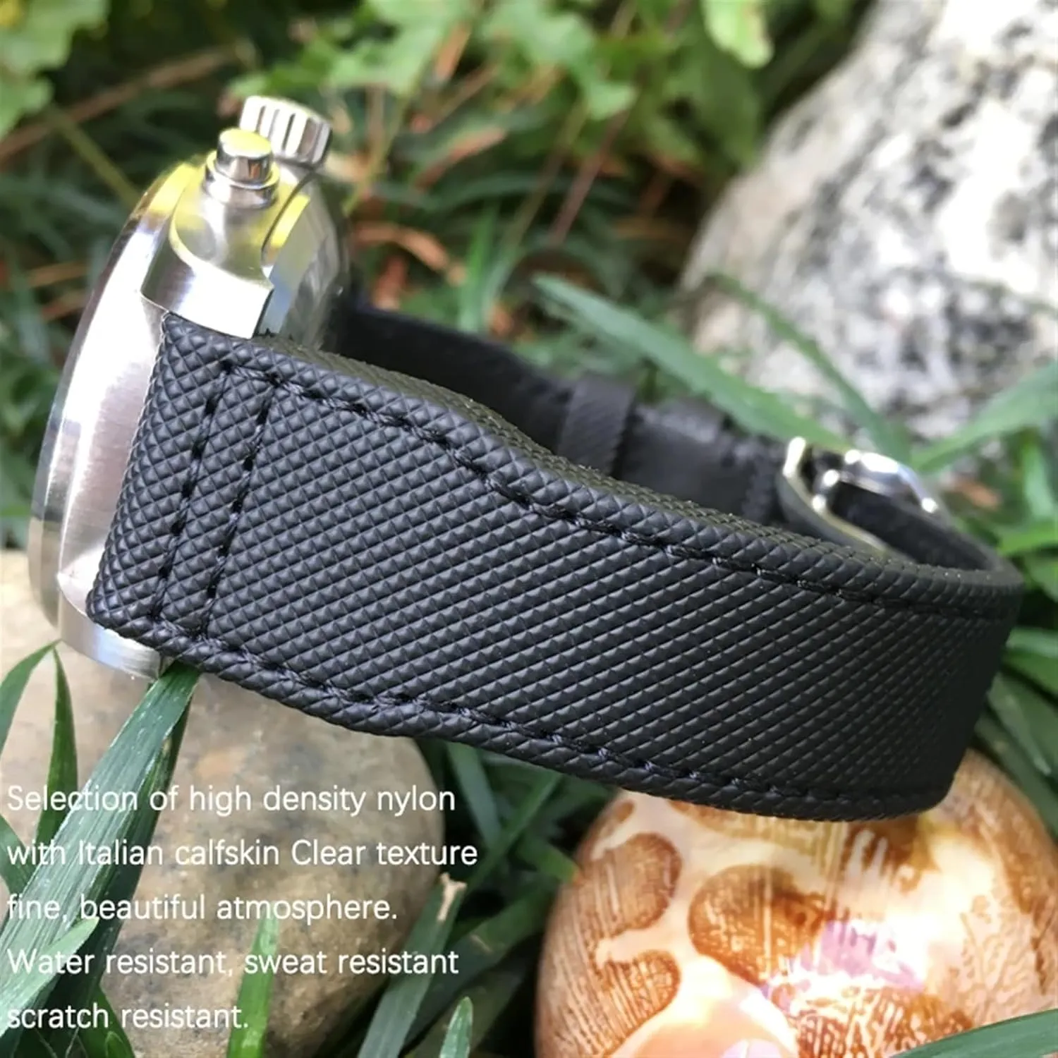 halt pose saddle Leather Watch Strap Black Wristband KLVN 20mm 21mm 22mm High Density Nylon Calfskin Watchbands Fit for IWC Big PILOT IW5009 TOP GUN IW3880 