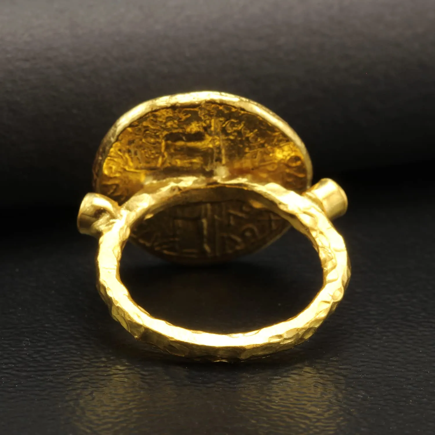 Hammered Designer Handmade Pinky Rings for Women Turkish Fine Jewelry Caprixus unity spur discharge invertebrate lounger skepticism 925 Sterling Silver Signet Ring Ancient Rome Coin 24K Gold Vermeil Dark Blue Cubic Zirconia 