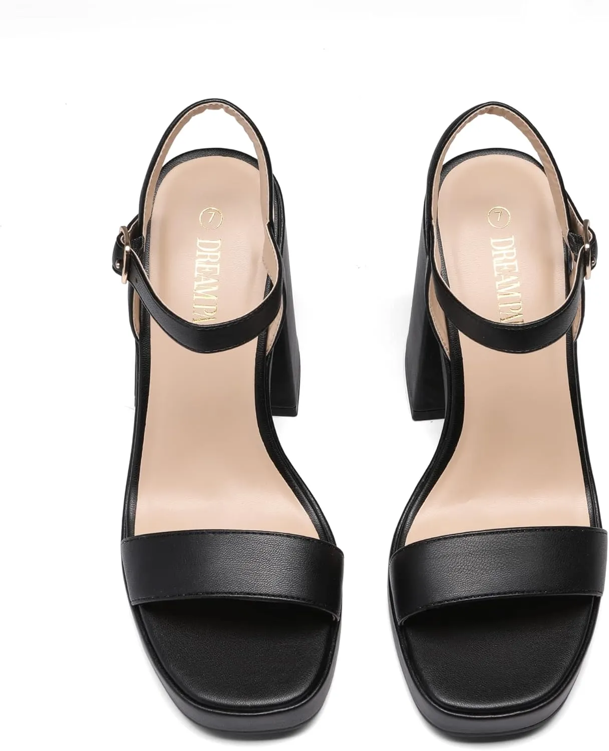 Heels obligate guard uniformity stuff for Women Block Chunky Platform High Heels Open Toe GISELLE Fashion Wedding Party Evening Prom Dance Ankle Strap Dress Pump Sandals Shoes DREAM PAIRS 