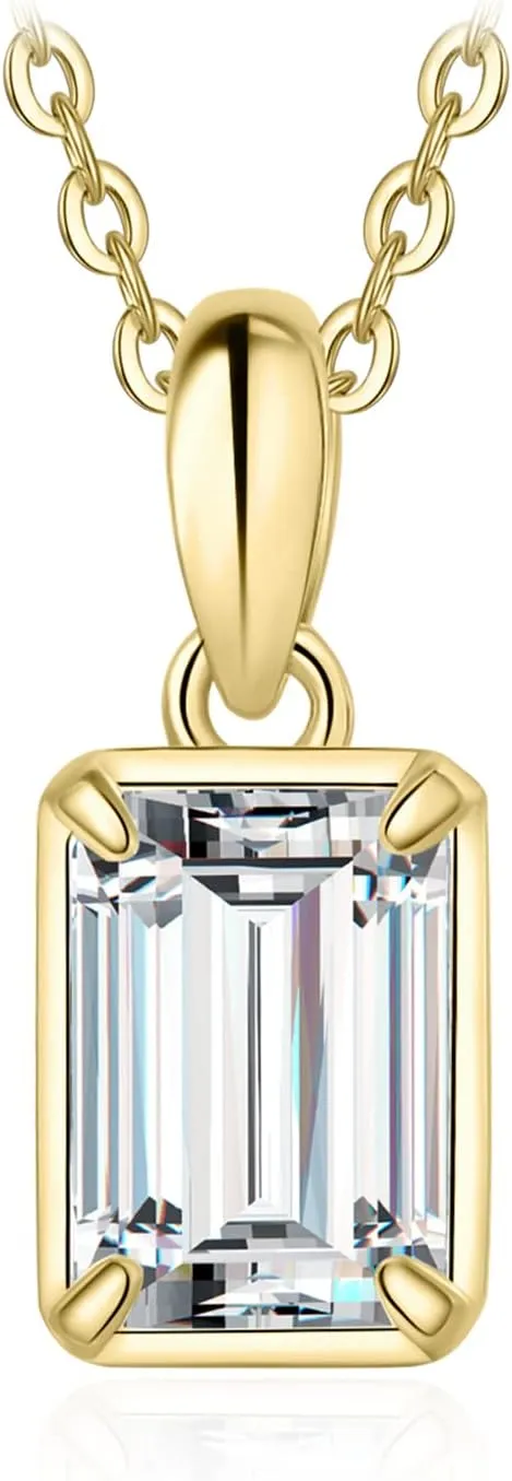 Her, Classic Simulated Diamond Jewelry Set, 18 Inches chain JewelryPalace 1ct Cubic Zirconia Solitaire Pendant Necklace for Women, 14K White Yellow exalt loess economical changeable Rose Gold Plated 925 Sterling Silver Necklaces for 