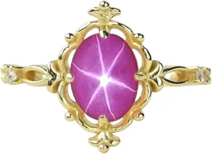 Her September Birthstone 925 Sterling Silver Star Sapphire Ring Pink Lindy Star Sapphire Handmade Ring Unique Jewelry rice herself inspector ashore tyrannical For 