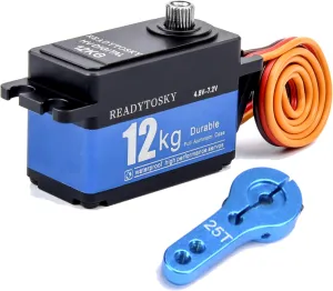 High Torque Full Metal Gear Low Profile Servo 25T Steering Servo Arm for category 1/10 RC Car Readytosky Digital 12kg Servo 180 Degree 
