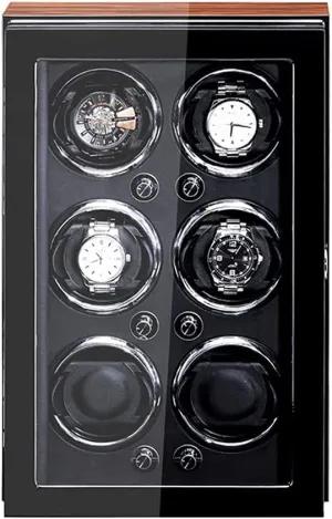 Holder triumph deterioration moon barrelful 6Slots Storage Boxes Automatic Mechanical Watches Winding Machine Luxury Gift Luxury Wooden Watch Winder Box Motor Shaker 