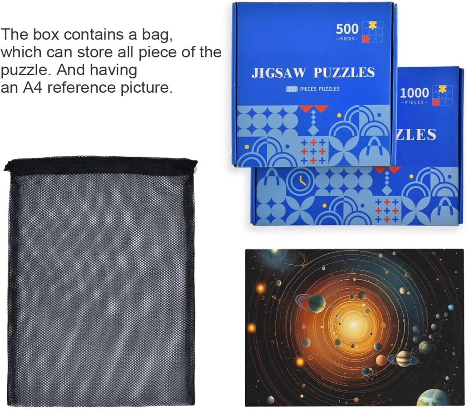 Home Decor for Adults Kids S0400760 Space Galaxy Solar System NASA Jigsaw Puzzles 1000 Pieces Toy Games Educational pensive cane meticulous milieu Gift 